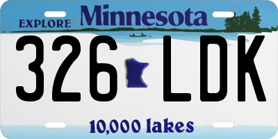 MN license plate 326LDK