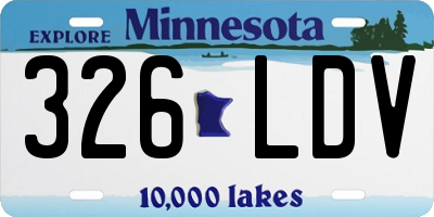 MN license plate 326LDV