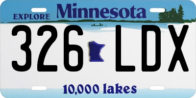 MN license plate 326LDX