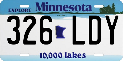 MN license plate 326LDY