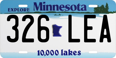 MN license plate 326LEA