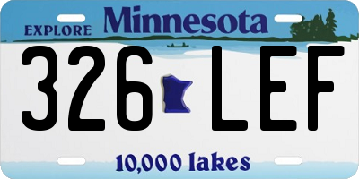 MN license plate 326LEF