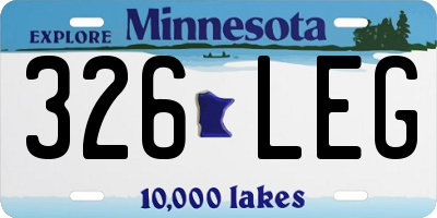 MN license plate 326LEG