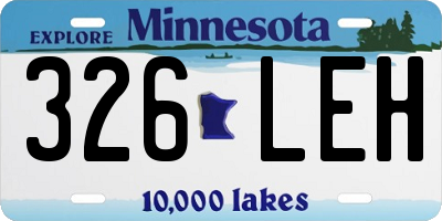 MN license plate 326LEH