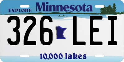 MN license plate 326LEI