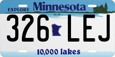 MN license plate 326LEJ