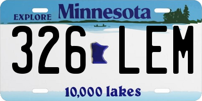 MN license plate 326LEM