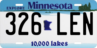 MN license plate 326LEN