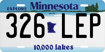 MN license plate 326LEP