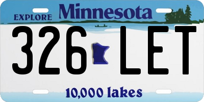 MN license plate 326LET