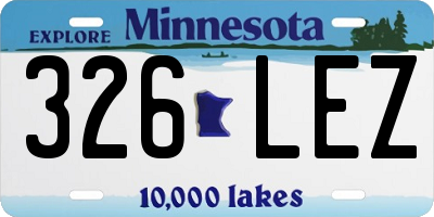 MN license plate 326LEZ