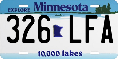 MN license plate 326LFA