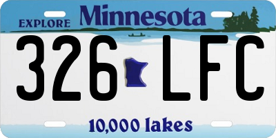MN license plate 326LFC