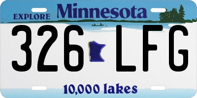MN license plate 326LFG