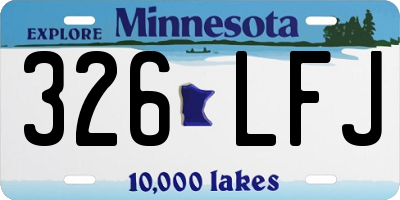 MN license plate 326LFJ