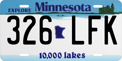 MN license plate 326LFK