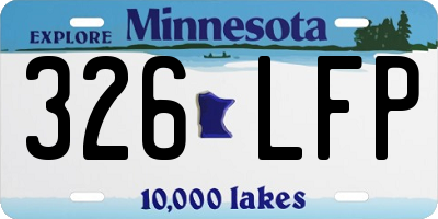 MN license plate 326LFP