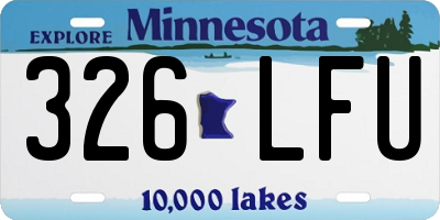 MN license plate 326LFU