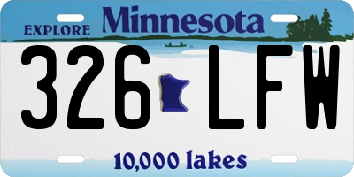MN license plate 326LFW