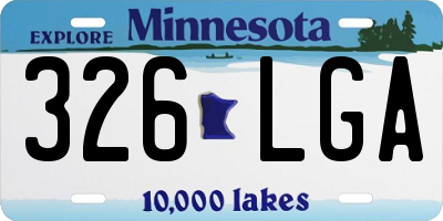 MN license plate 326LGA