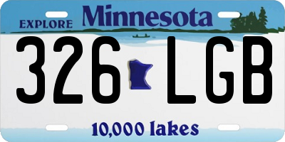 MN license plate 326LGB