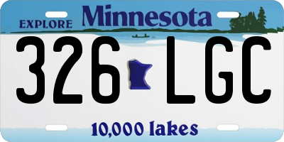 MN license plate 326LGC