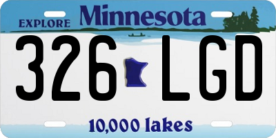 MN license plate 326LGD