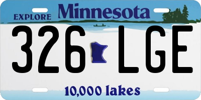 MN license plate 326LGE