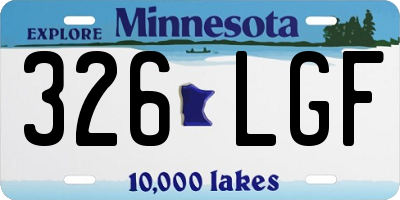 MN license plate 326LGF