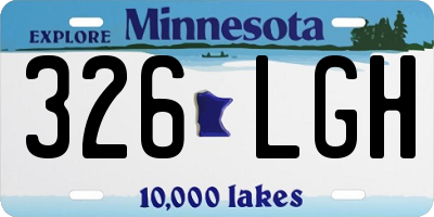 MN license plate 326LGH