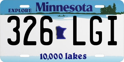 MN license plate 326LGI