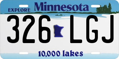 MN license plate 326LGJ