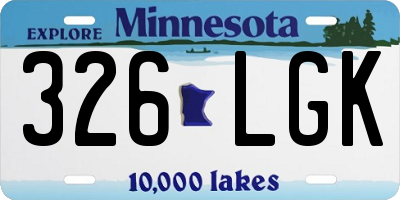 MN license plate 326LGK