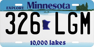 MN license plate 326LGM