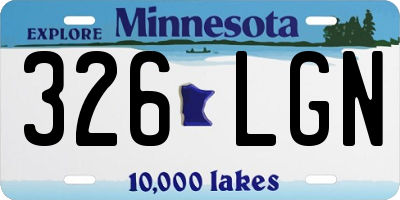 MN license plate 326LGN