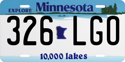 MN license plate 326LGO