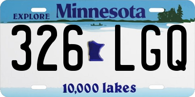 MN license plate 326LGQ