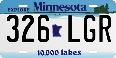MN license plate 326LGR