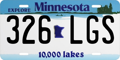 MN license plate 326LGS