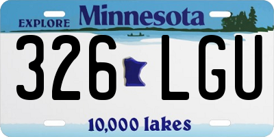 MN license plate 326LGU