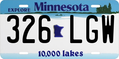 MN license plate 326LGW