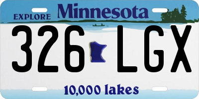 MN license plate 326LGX