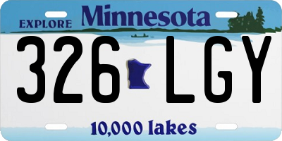 MN license plate 326LGY