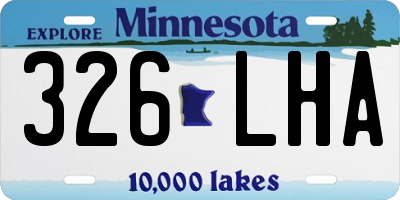 MN license plate 326LHA