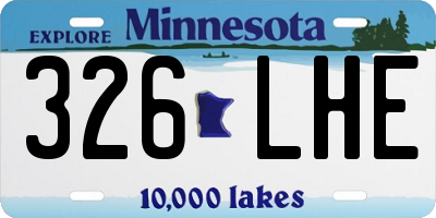 MN license plate 326LHE