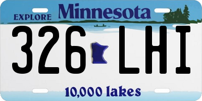 MN license plate 326LHI