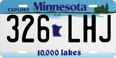 MN license plate 326LHJ