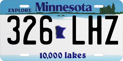 MN license plate 326LHZ