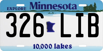 MN license plate 326LIB