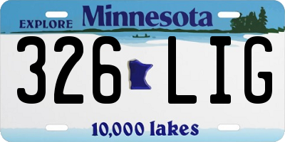 MN license plate 326LIG